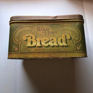 Vintage Wheat Heart Bread Box (Brown)